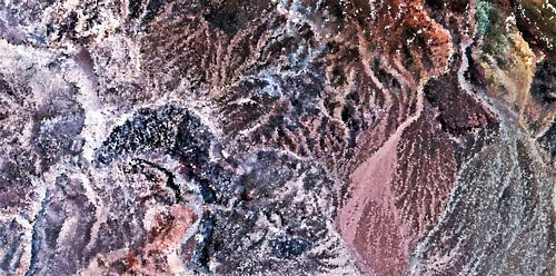 De Andes in Zuid-Amerika van boven mixed media