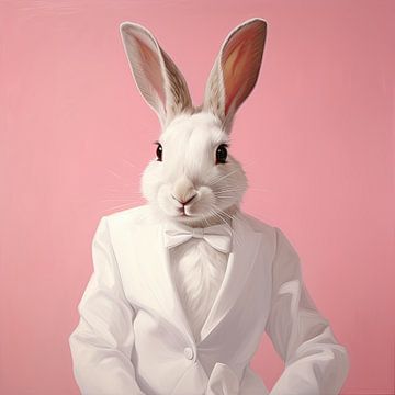 Kaninchenporträt von Herrn Kaninchen von Vlindertuin Art