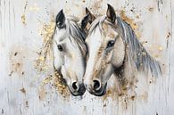 Two white horses with gold by Deco item thumbnail