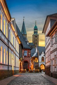 Altstadt von Goslar, Deutschland bei Nacht
