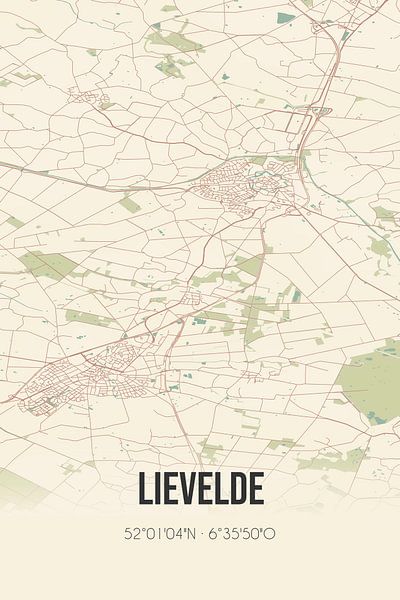 Vintage map of Lievelde (Gelderland) by Prints of Place