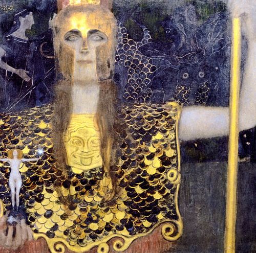 Pallas Athena. Schilderij van Gustav Klimt.