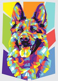 German Shepherd WPAP Art by Dayat Banggai