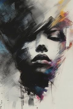 Modern and abstract portrait by Carla Van Iersel