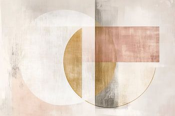 Pastel cirkels abstracte kunst - Wabi Sabi Japandi stijl