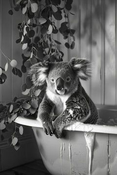 Entspannter Koala im Badezimmer - Ein charmantes Badezimmerbild für Ihr WC