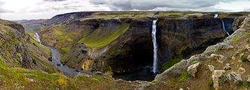 Panorama Háifoss waterfall 1/1 in Iceland by Anton de Zeeuw