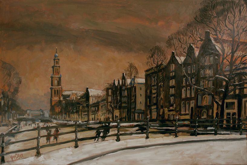 Skating on the Prinsengracht by Nop Briex