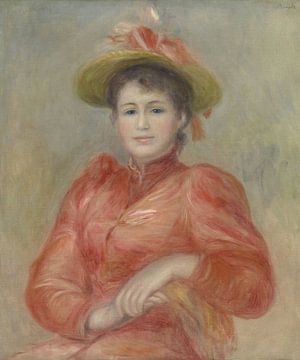 Young Woman in Red Dress, Pierre-Auguste Renoir