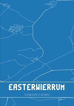 Blaupause | Karte | Osterwierrum (Fryslan) von Rezona