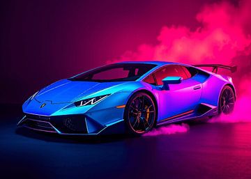 Lamborghini Huracán Klassiek Blauw Neon van MIROKKU