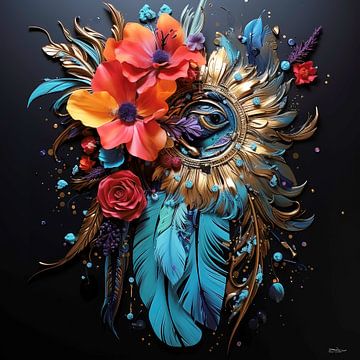 plumes colorées sur Gelissen Artworks