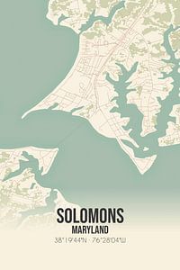 Carte ancienne de Solomons (Maryland), USA. sur Rezona