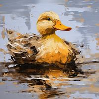 Goldene Ente abstrakt