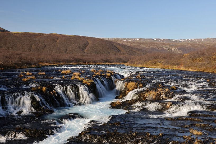 Beautiful Turquoise Bruarfoss Waterfall, Iceland by Frank Fichtmüller