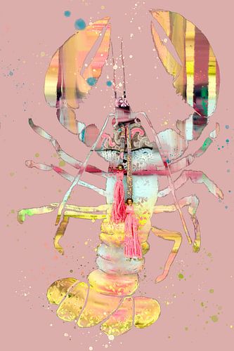 Peinture de homard. Vieux rose.