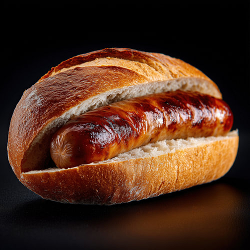 Braadworst in broodje