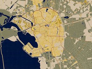 Map of Bergen op Zoom in the style of Gustav Klimt by Maporia