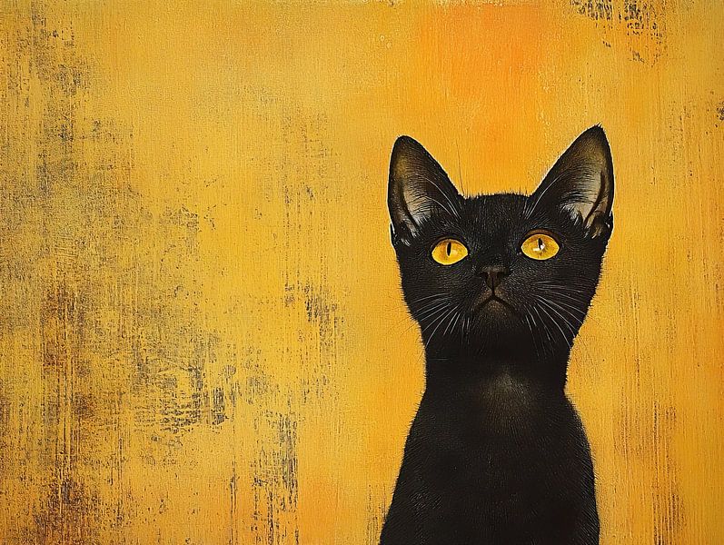 Cat | Cat with Yellow Eyes by Modern Collection