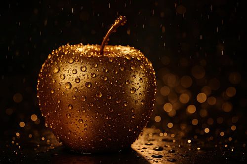 Gouden appel in zachte bokeh