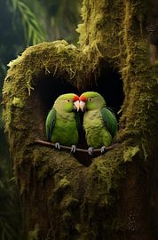 Les tourtereaux dans la forêt (2) sur Brigitta Meijer