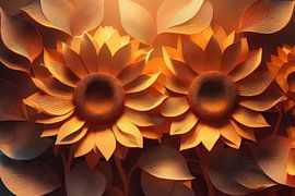 Sunflowers graphic AI by Jörg B. Schubert