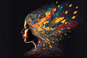 Colourful painting: The Creative Female Mind by Surreal Media