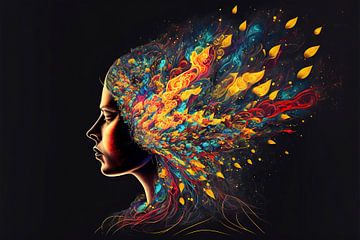 Colourful painting: The Creative Female Mind by Surreal Media