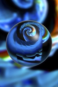 Sphere with Droste spiral #6 by L.A.B.