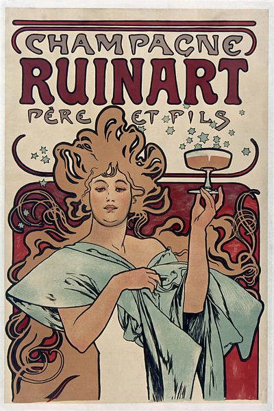 Champagne Ruinart by Alphonse Mucha by Peter Balan