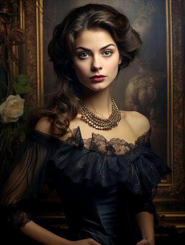 Tijdloze elegantie in een zwarte kanten jurk