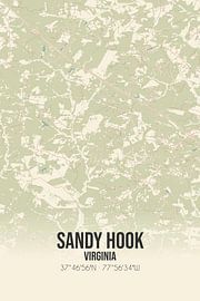 Vintage landkaart van Sandy Hook (Virginia), USA. van Stad & Wand