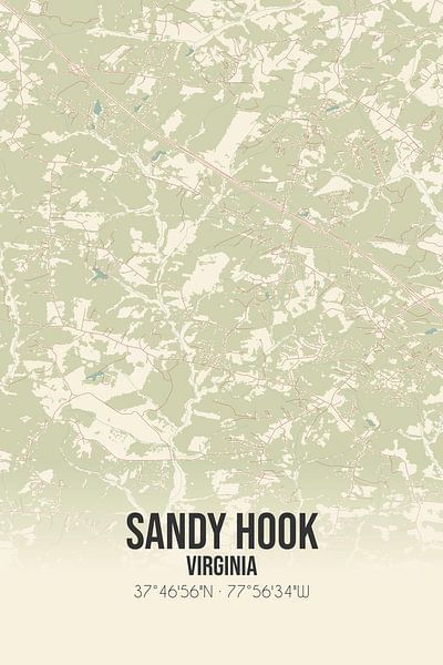 Alte Karte von Sandy Hook (Virginia), USA. von Ortsdrucke