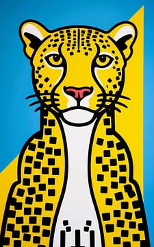 Pop Art cheeta in felle kleuren van Imperial Art House