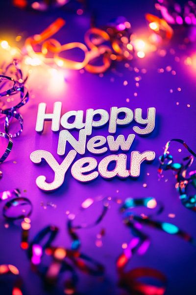 New Year celebrations with colourful decorative elements by Poster Art Shop