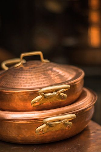 Bronze pots in Fez, Morocco