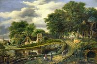 Digitally restored. Landscape, Julien Joseph Ducorron, digitally restored
