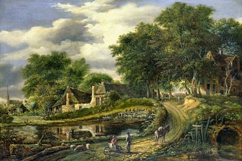 Landschaft, Julien Joseph Ducorron (digital restauriert)