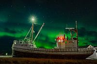 Boat in Northern Lights