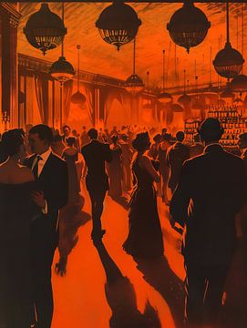 Art Deco Bar und Club im Stil der 1930er Jahre - Vintage Print von Roger VDB