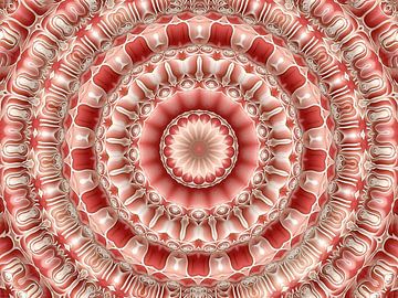 Royal Red (3D Retro Mandala in Rood) van Caroline Lichthart