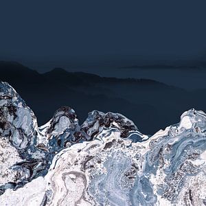 BLUE MARBLED MOUNTAINS  von Pia Schneider