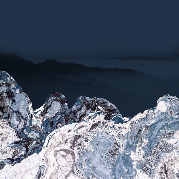 BLUE MARBLED MOUNTAINS  van Pia Schneider