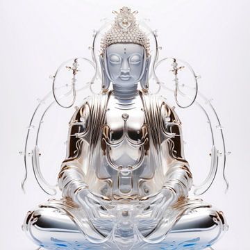 silver buddha by Virgil Quinn - Decorative Arts