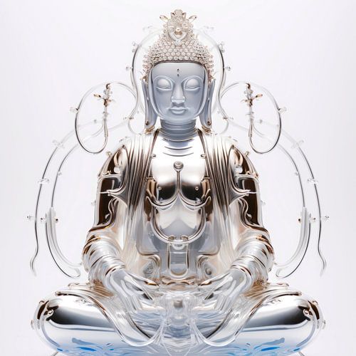 zilveren boeddha