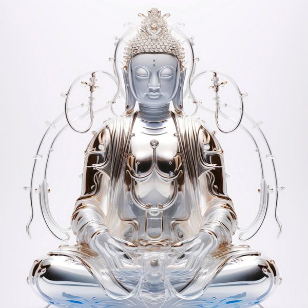 silver buddha by Virgil Quinn - Decorative Arts
