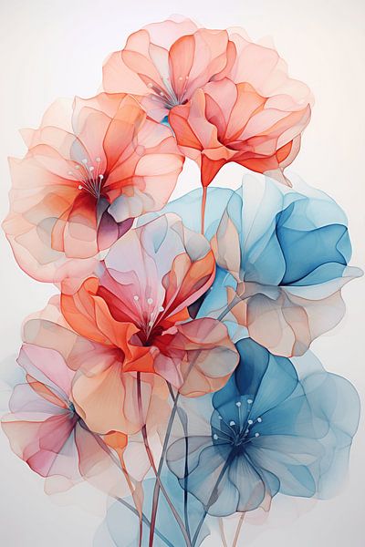 Abstracte bloemen van NJ Midnight Studio