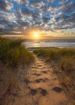 Strand bei Sonnenuntergang von Jeroen Lagerwerf