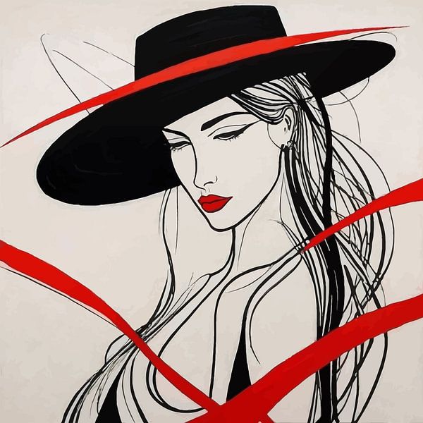 Peinture minimaliste d'une femme par MIROKKU
