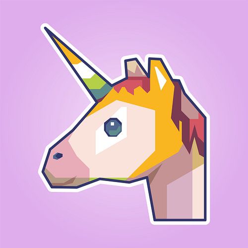 Eenhoorn Cartoon WPAP